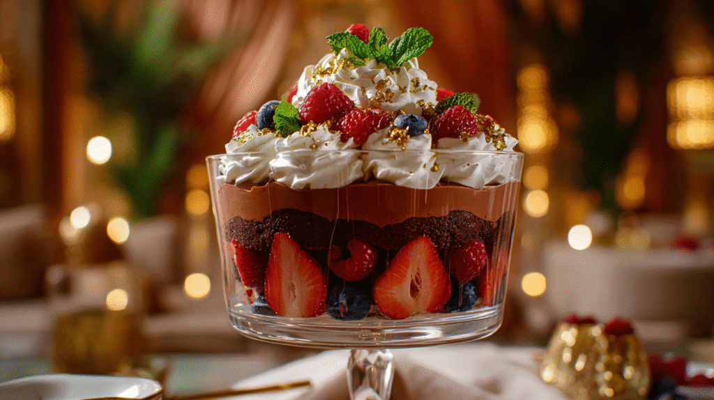 Dubai Chocolate Berry Trifle
