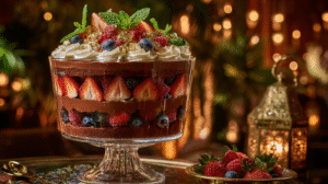 Dubai Chocolate Berry Trifle