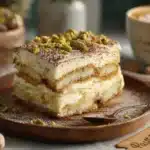 Pistachio tiramisu without eggs