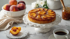 peach -plum upside-down cake