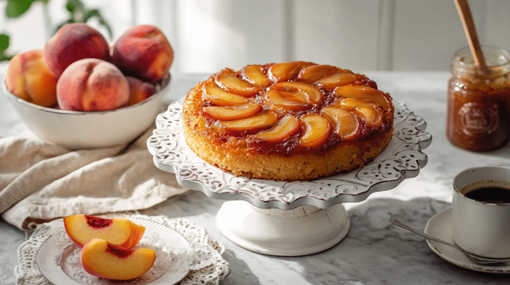 peach -plum upside-down cake