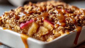 Easy Caramel Apple Oatmeal Bake Recipe | Delicious Fall Breakfast