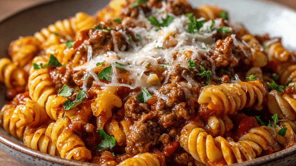 Cheesy Beef Pasta Recipe
