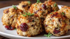 Cranberry Turkey Stuffing Balls