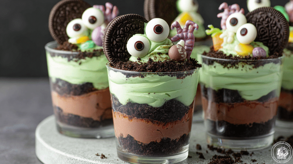 Zombie Dirt Pudding Cups