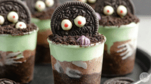 Zombie Dirt Pudding Cups — Easy No-Bake Halloween Dessert