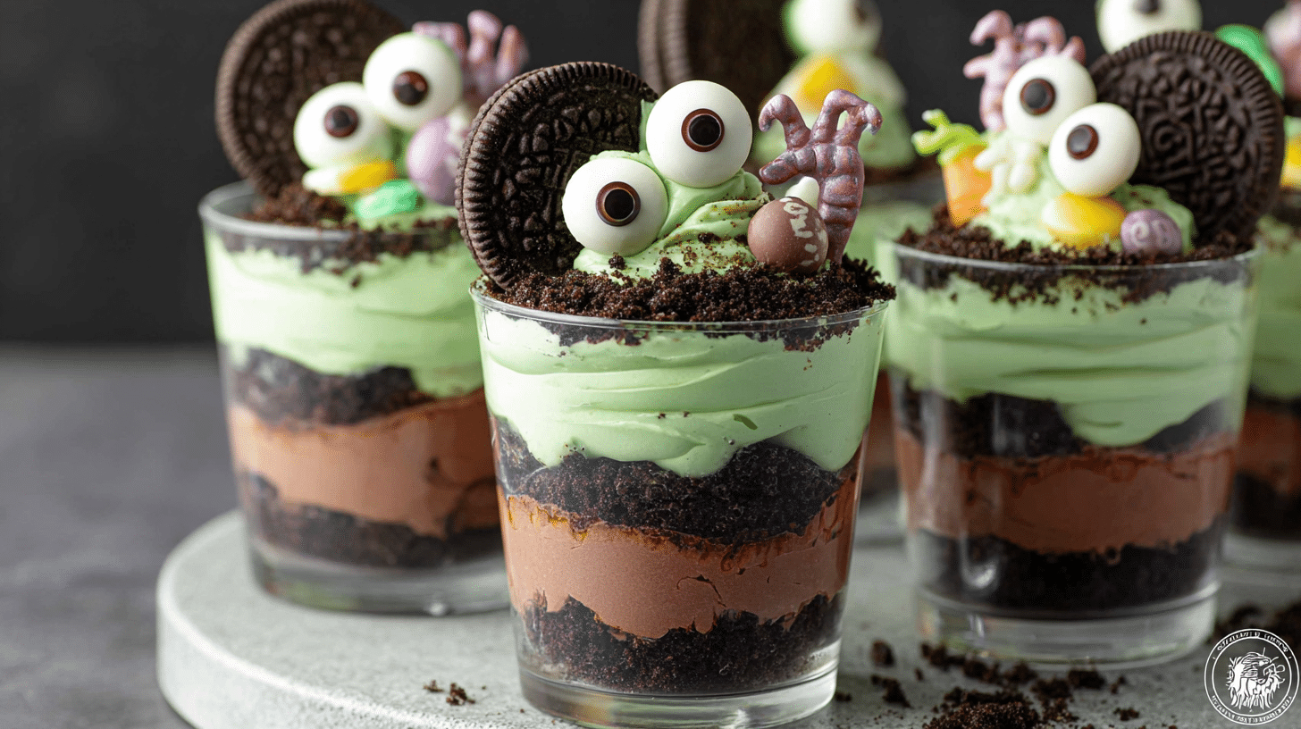 Zombie Dirt Pudding Cups