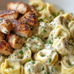 Asiago Tortellini Alfredo with Grilled Chicken Recipe