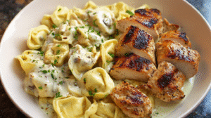 Asiago Tortellini Alfredo with Grilled Chicken Recipe