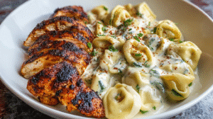 Asiago Tortellini Alfredo with Grilled Chicken Recipe