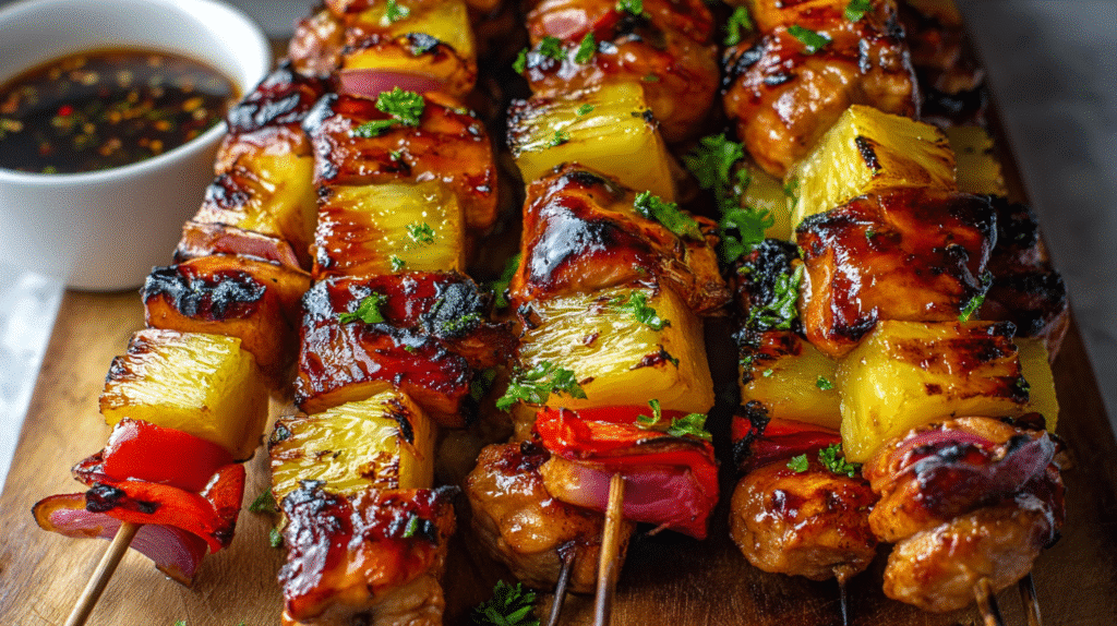 Quick Pineapple Chicken Kabobs on the Grill