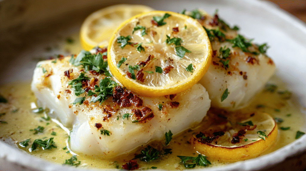 Baked Cod with Lemon and Garlic Recipe