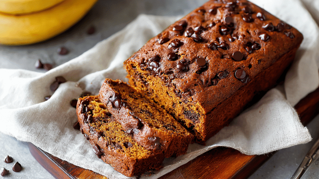 Banana Chocolate Chip Pumpkin Bread