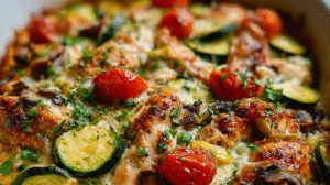Best Mediterranean Chicken Zucchini Bake
