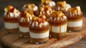 Cheesecake Dessert Cups with Caramel Apple Twist