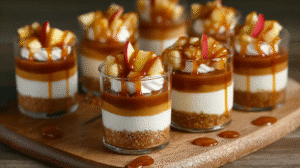 Cheesecake Dessert Cups with Caramel Apple