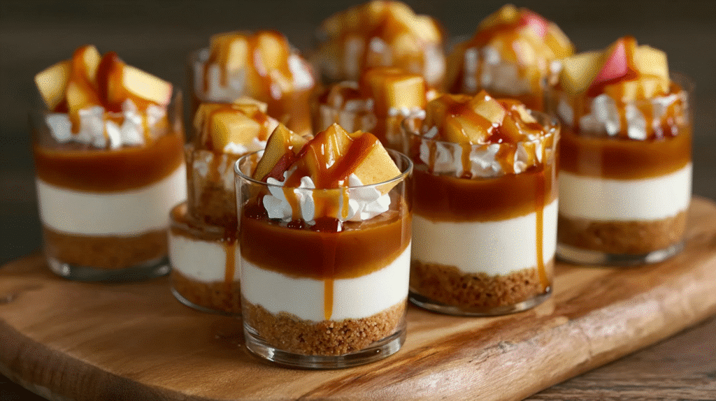 Cheesecake Dessert Cups with Caramel Apple Twist