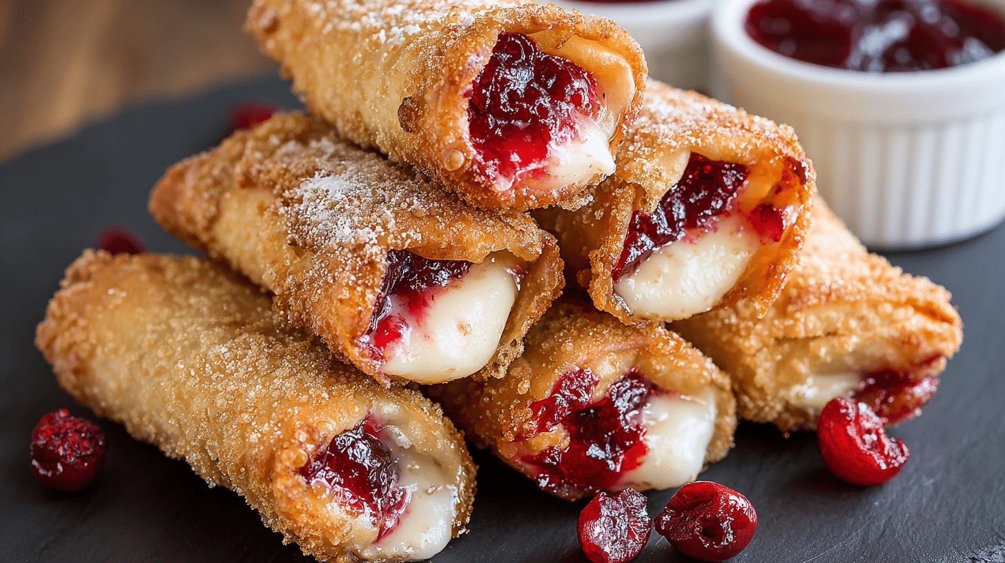 Cherry Cheesecake Egg Rolls Recipe