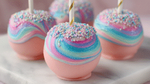 Cotton Candy Swirl Candy Apples Recipe