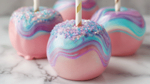 Cotton Candy Swirl Candy Apples Recipe