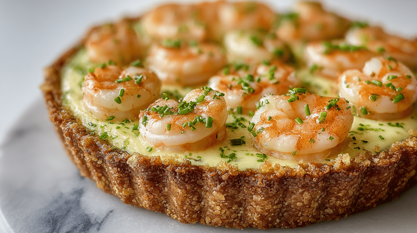 Creamy shrimp and cheese pie