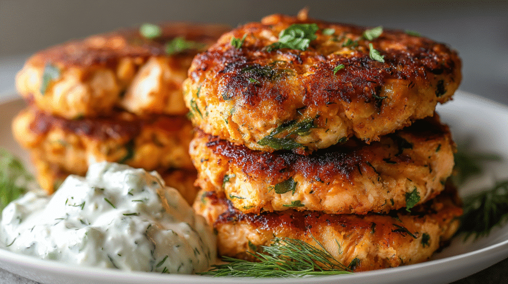 Crispy Salmon Patties with Fresh Herbs Recipe
