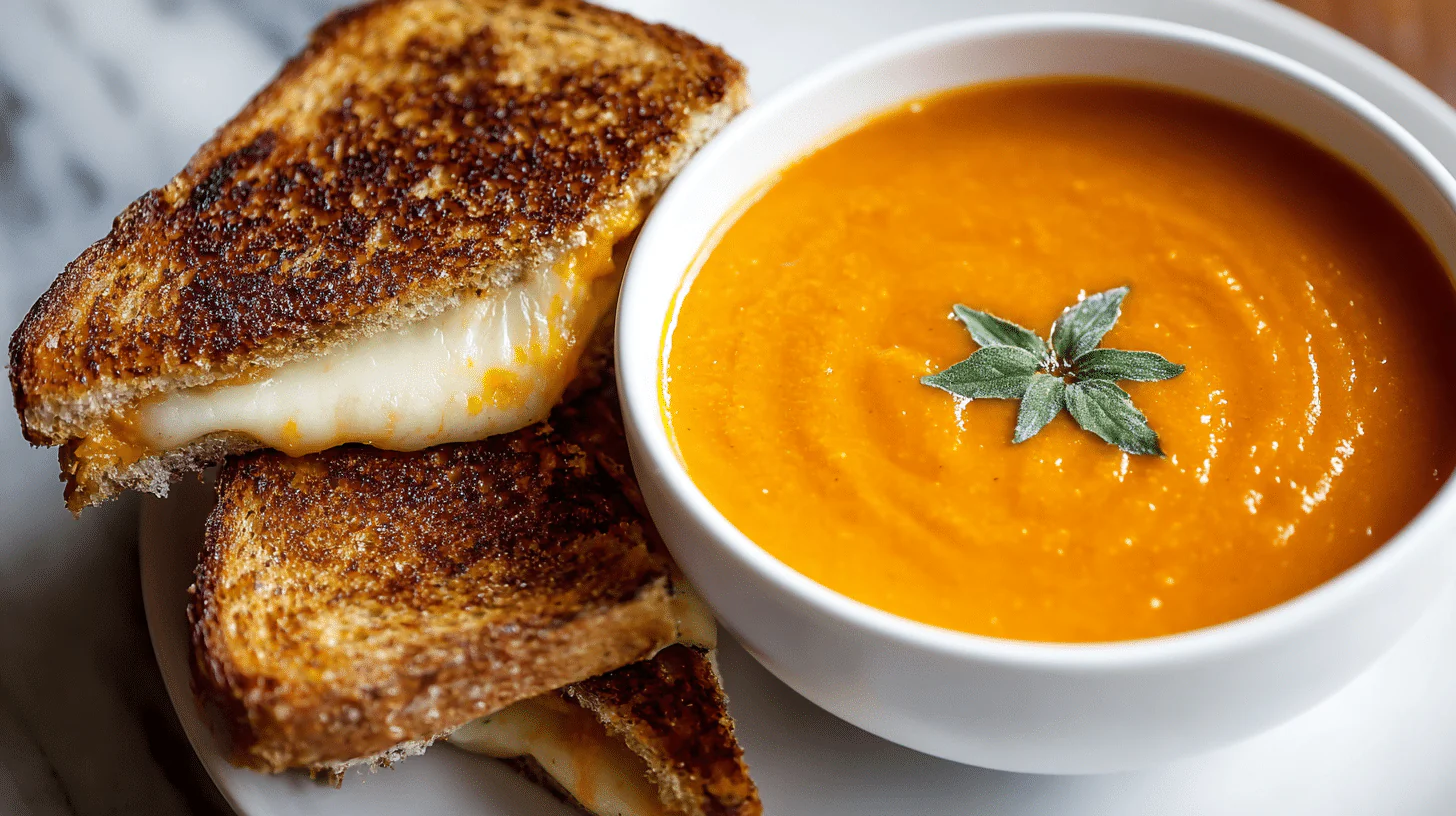 Easy Tomato Soup with Grilled Cheese Recipe