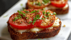 Garlic & Cheese Tomato Toast Recipe