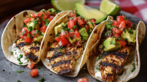 Easy Grilled Chicken Tacos with Spiced Mayo and Avocado Salsa Recipe