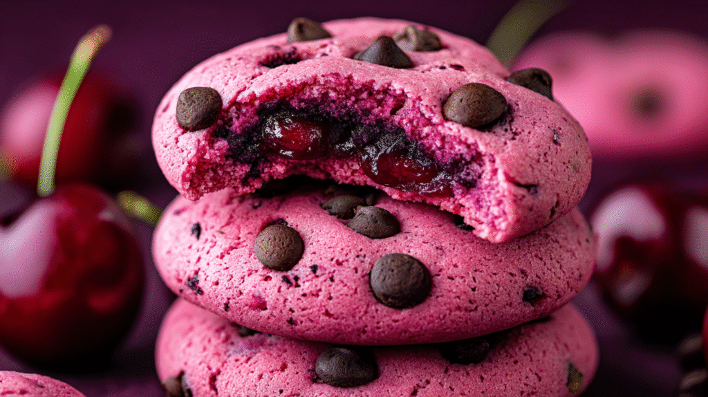 Heavenly Maraschino Cherry Chocolate Chip Cookies