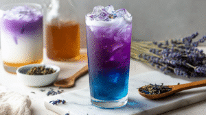 Iced Butterfly Pea Flower Tea Latte
