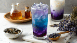 Iced Butterfly Pea Flower Tea Latte