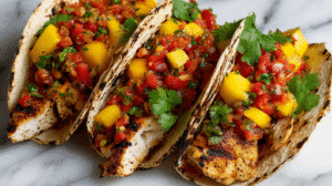 Juicy Cilantro-Lime Chicken Tacos with Peach Salsa Recipe You’ll Love