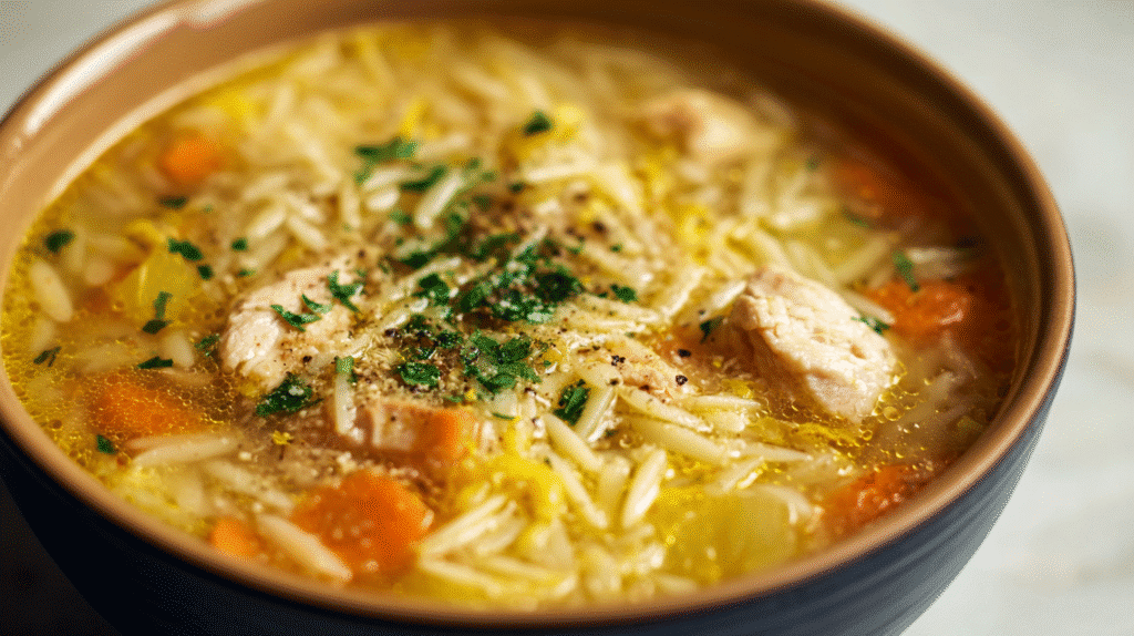 Lemon Chicken Orzo Soup Recipe