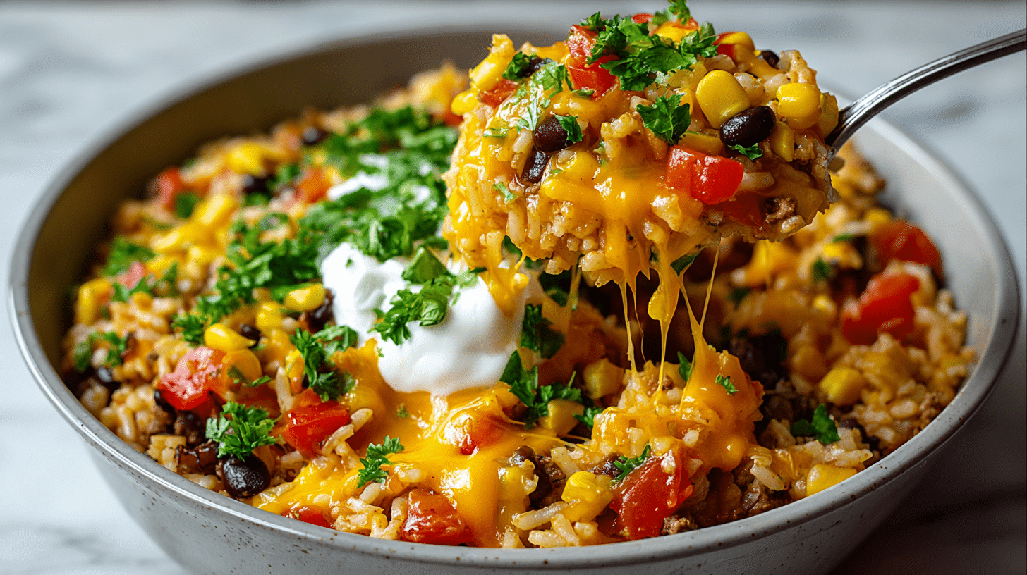 One-Pot Taco Rice Skillet Recipe