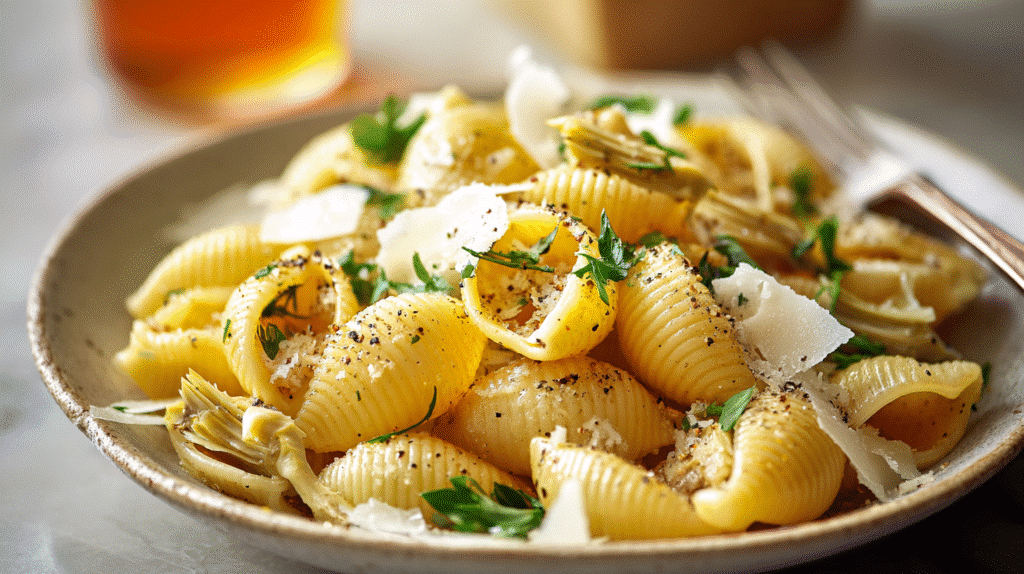 Orzo with Lemon and Artichokes Recipe