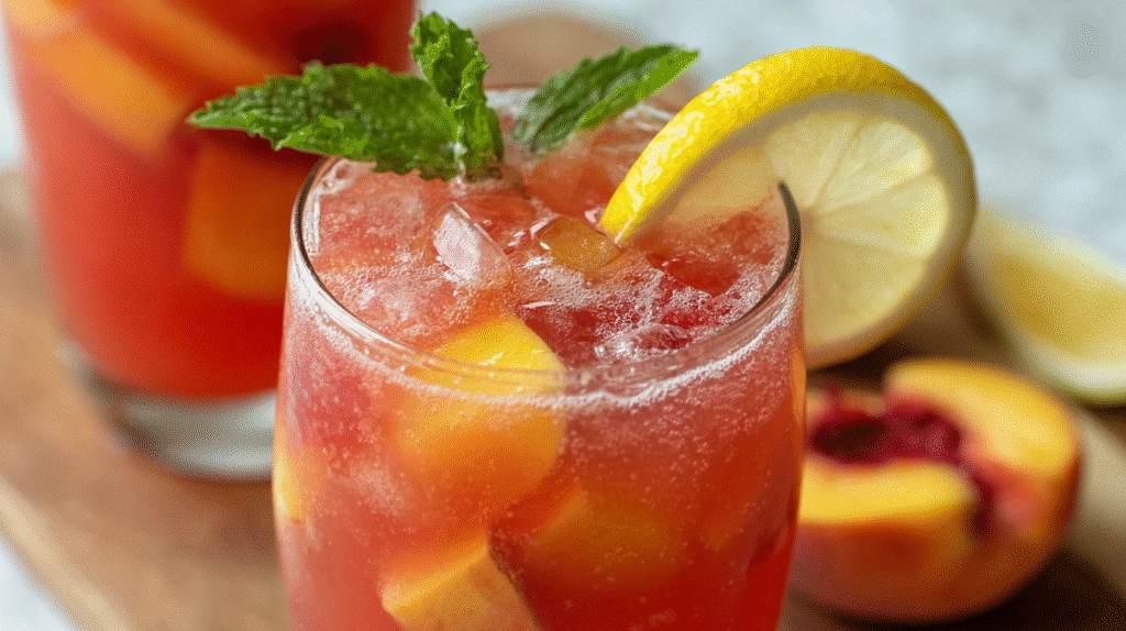 Peach & Guava Lemonade Punch Cocktail