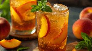 Sparkling Peach Iced Tea is a Summer Treat