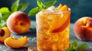 Sparkling Peach Iced Tea is a Summer Treat