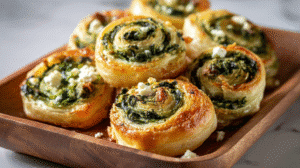 Spinach Feta Puff Pastry Pinwheels Recipe