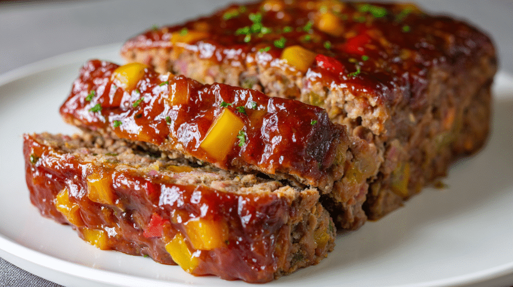 Stuffing Meatloaf with Tangy Glaze Recipe