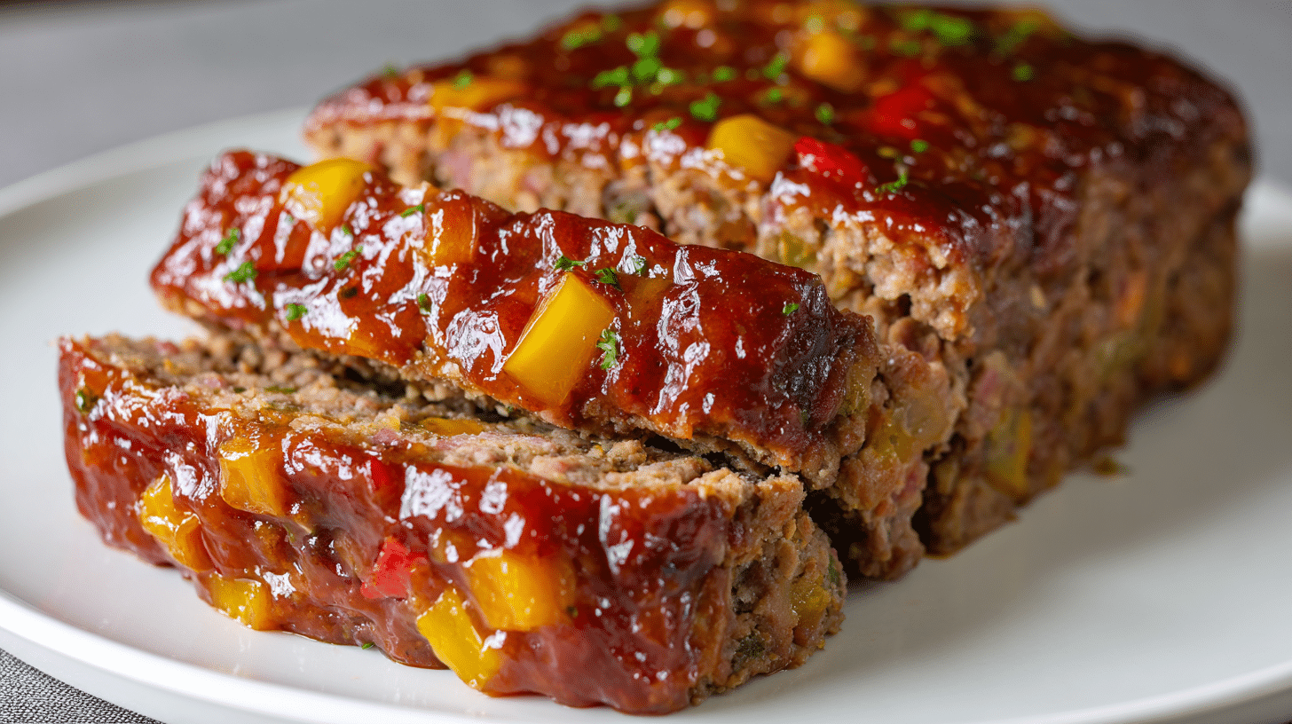 Stuffing Meatloaf with Tangy Glaze Recipe