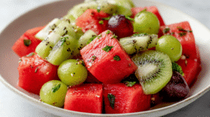 Watermelon Kiwi and Green Grape Salad Recipe