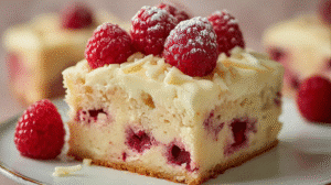 White Chocolate Raspberry Traybake Recipe