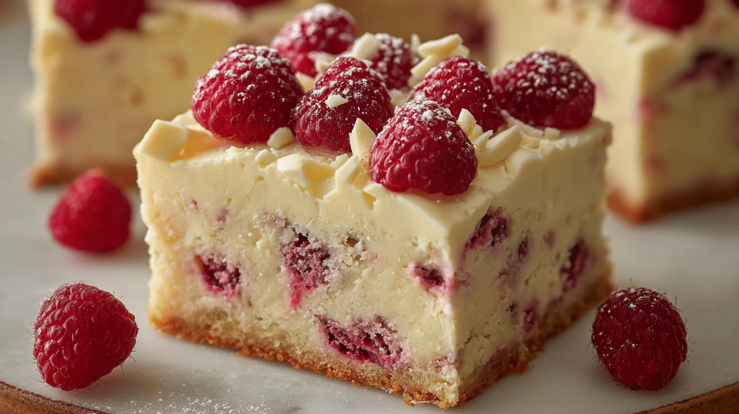 White Chocolate Raspberry Traybake Recipe