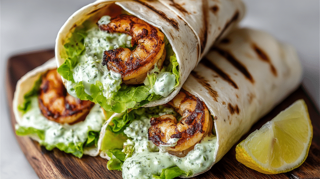 Caesar Shrimp Wraps Recipe