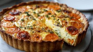 Carrot and Cheddar Roasted Onion Quiche Recipe