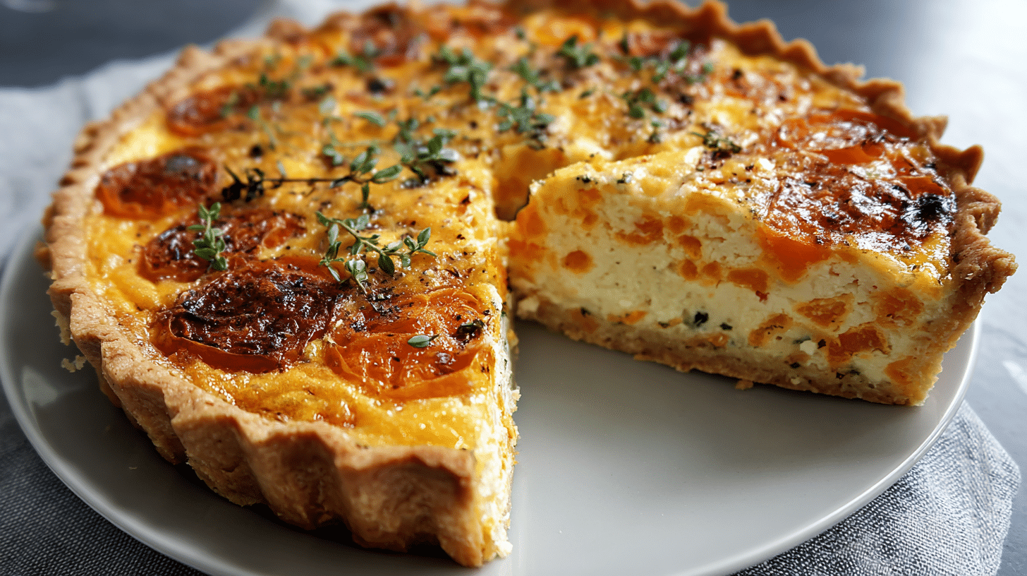 Carrot and Cheddar Roasted Onion Quiche Recipe