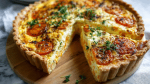 Carrot and Cheddar Roasted Onion Quiche