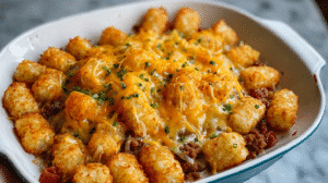 Cheesy Hot Dog Tater Tot Casserole Recipe